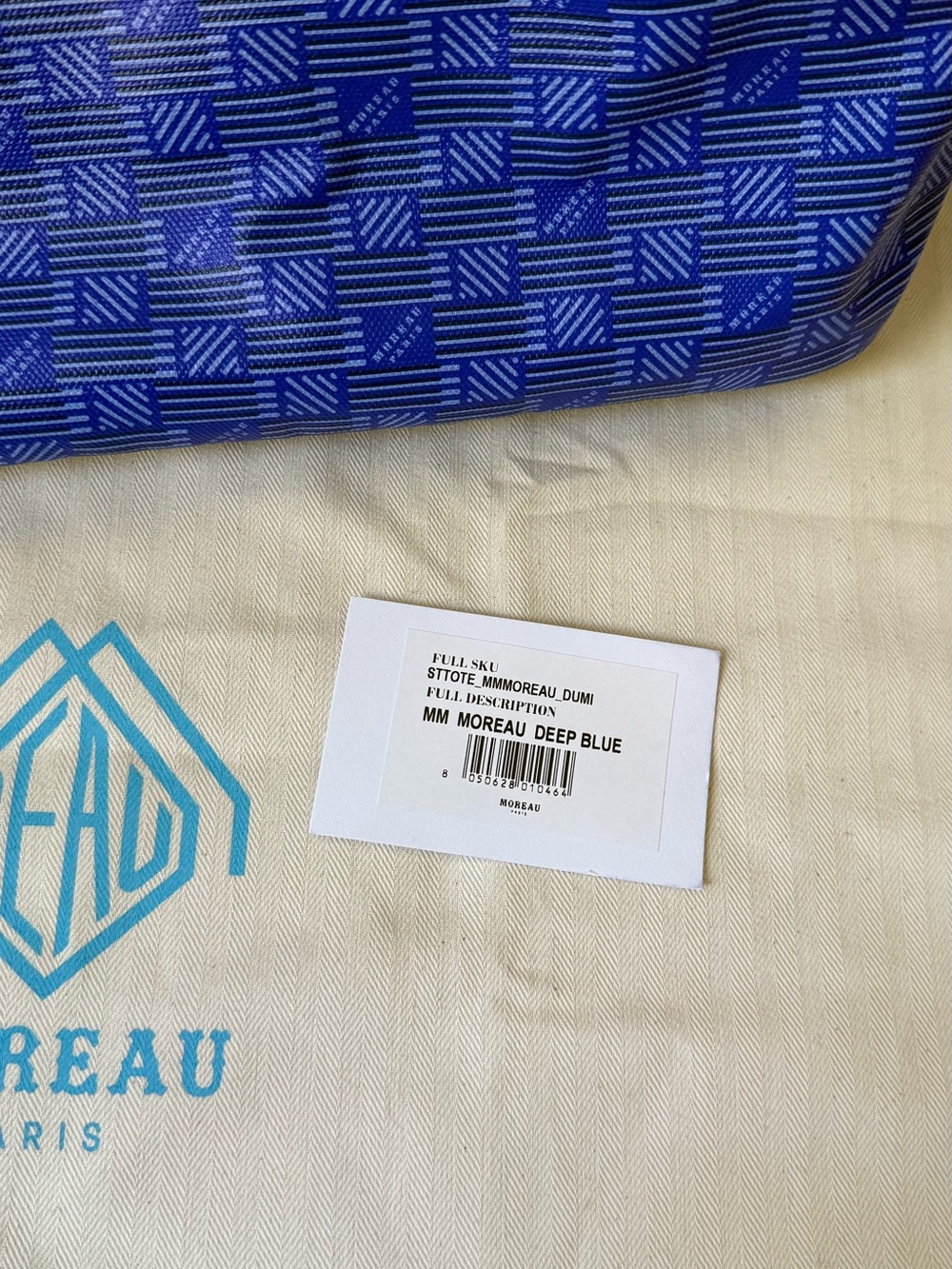 Moreau Paris St Tropez MM Tote Bag in Deep Blue - Picture 11 of 11